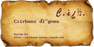 Czirbesz Ágnes névjegykártya